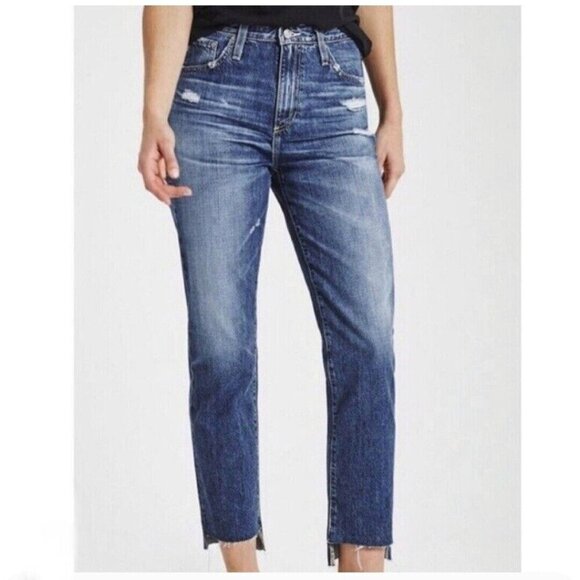 AG Adriano Goldschmied The Phoebe Vintage High Waisted Tapered Leg Jeans Size 27 - Picture 1 of 9